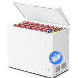 Kismile 7.0 Cubic Feet Chest Freezer with Removable Baskets Free Standing Top Open Door Compact Freezer (7.0 Cu.Ft, White)