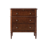 HULALA HOME 30 Inches Side Table with Charging Station, Walnut