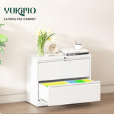 2 Drawer Lateral File Cabinet with Lock, Metal File Cabinets for Home Office