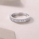 Oseew Lab Grown Diamond Wedding Bands For Women 0.25CT Created Diamond Eternity Ring Band Christmas Valentines day(white gold)