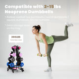 LIONSCOOL Premium Dumbbell Rack Only, with Side Racks for Neoprene/Vinyl Coated Dumbbells Only (Small, 200 LBS) LIONSCOOL