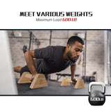 WOOD CITY 2 PCS Wood Push Up Bars Stands with Non-Slip Base, Supports Aerobics and Upper Body Strength Training for Men and Women, Joint-friendly Beech Wood Home Fitness Equipment WOOD CITY