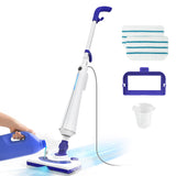 1300W Steam Mop Cleaner with Detergent Dispenser, 25s Fast Heating Floor Steamer for Hardwood and Tiles, Lightweight Carpet & Upholstery Steamer with 2 Washable Pads