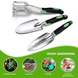 Garden Tool Set, 3 Pack Heavy Duty Gardening Kit and Forged Adze Pick