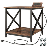 METYERRY 24"x23.6" Large Printer Stand with Power Outlet