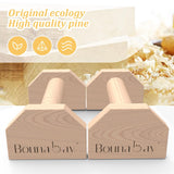 Bounabay Push Up Bars Stands, 1 Pair Wooden Parallettes Gravity Fitness, Mini Handle Pumps, Push Ups for Fitness, Gymnastics, Aerobics (Wood) Bounabay