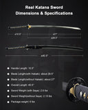 Damascus Maple Leaf Katana for Display, Hand Forged Full Tang Sword