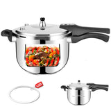 4 Quart Stainless Steel Pressure Cooker, Deeluban All Stovetops Induction Compatible Thickened Pressure Cooker with Spring Valve Safeguard Devices for Home and Commercial Use