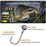 GOANDO Fishing Lures Kit for Freshwater Bait Tackle Kit for Bass Trout Salmon Fishing Accessories Tackle Box Including Spoon Lures Soft Plastic Worms Fishing Gifts