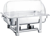 XAWSOP Electric Buffet Server 9L Chafing Dish Set for Wedding Catering Party Stainless Steel Visible Buffet Server Warmer with Food Pan,Frame,Lid and Fuel Holder,1Pcs,4pcs,1pcs