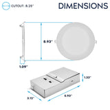 LUXRITE 8-Inch LED Recessed Light with J-Box, Canless Mini Panel Spotlight, 5CCT 2700K-5000K, 13/15/18 Watts, 1050/1250/1500 Lumens, CRI90, Dimmable, 120-277V, IC Rated, Wet Rated ETL Listed (24 Pack)