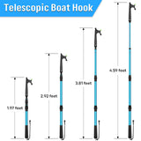 SANLIKE Telescopic Boat Hook for Docking, Extendable Marine Docking Pole with Luminous Design, Rust-Resistant Aluminum, Non-Slip Handle, Lightweight Boat Accessories for Kayak Fishing Pontoon