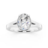 Dazzlingrock Collection IGI Certified 1.00 Carat Oval Lab Grown White Diamond Miligrain Edge Engagement Ring for Women in 925 Sterling Silver Size 7