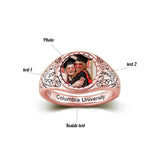 Oseew 2027 Senior Graduation Ring for Women High School Class (Rose Gold)