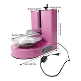 Cake Decorating Machine, Low Noise Cake Frosting Machine, Electric Cake Cream Spreading Machine Turntable with Adjustable Scraper, for 4" to 12" Cake, 60-320RPM Rotating Speed (Pink)