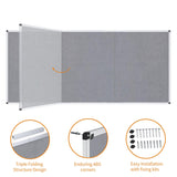VIZ-PRO Large Fabric Bulletin Board/Foldable Notice Board Felt Gray, 96 X 48 Inches, Silver Aluminium Frame