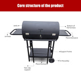 guogiyala Barrel grill charcoal - Barrel charcoal grills with side shelf, Large Sturdy BBQ Charcoal Grill suitable for outdoor camping,backyards, and patios (Extra Large)