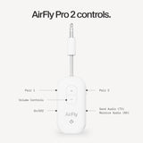 Twelve South AirFly Pro 2, Bluetooth Adapter, Pair 2 AirPods, White