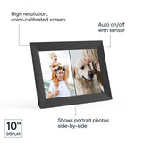 Aura HD Digital Picture Frame | Carver: The Best Frame for Gifting (Black, 10")