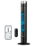ZAFRO Smart Tower Fan for Bedroom,120° Oscillating Tower Fan,28ft/s High-Speed 12 Speeds 4 Modes,Upgraded DC 22dB Ultra Quiet,App/Voice Control,Standing Fan with 12H Timer,42Inch,Black