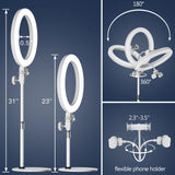 Desk Ring Light with Stand for Computer, Zoom Lighting for Computer