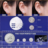 Lab Grown Diamond Halo Stud Earrings Screw Back for Women