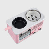Portable Multifunction 3 in 1 Breakfast Machine, Electric Mini Oven, Family Breakfast Station for Baking, Frying(Pink)