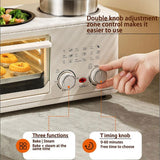 GHRERTX Electric Breakfast Machine,4-in-1 Breakfast Maker Station with 8L Oven, Frying Pan and Steamer, 0-60Min Timer Knob, S-Type Double Heating Tube, 1200W Breakfast Egg Sandwich Maker for Home