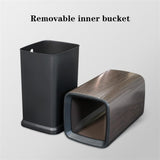 Trash Bin Kitchen 3.1 Gallon Square Garbage Can, Open Top Metal Design with Removable Liner for Office, Living Room, Hotel and Commercial Use