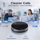 AiooTisu Bluetooth Conference Speaker and Microphone, Bluetooth Speakerphone for Small Meeting Room，Wireless Conference Speaker 360°Voice Pick up with Noise Cancellation Mics for Computer/Laptop