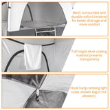 VINGLI 6.8FT Shower Tent, Large Instant Pop Up Shelter with Mesh Floor & Carrying Bag, Privacy Changing Room Tent for Toilet, Camping, Dressing, Lightweight & Sturdy, Easy Set Up (Black)