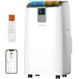 Temprium Smart Inverter Portable Air Conditioners, 16,000 BTU Dual Hose Portable AC Unit with Drainage-free Cooling, Ultral Quiet Air Conditioner for Bedroom with 40dB, APP/Voice Control/Energy Saving