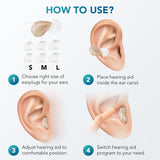 Hearing Aids for Seniors, Rechargeable Hearing Amplifiers Devices with Noise Cancelling, Superior Sound Quality for Women Men Hearing Loss, Auto On/Off