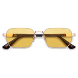 SOJOS Retro Rectangle Polarized 90s Sunglasses Women Men SJ1270 Gold/Yellow