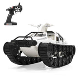 GoolRC RC Tank Car, 1/12 Scale 2.4GHz Remote Control Tank, 360?Rotating Off-Road RC Crawler Military Vehicle with Rechargeable Battery Gifts for Adults (White)