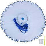 Fishing Cast Net with Aluminum Ring 3/8 Mesh for Saltwater (Gray Sinkers 3/8 Monofilament, 6FT / 180cm Radius Drasry