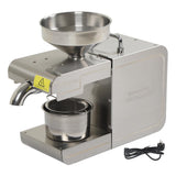 T1 Oil Press Machine, Electric Cold Hot Oil Press Stainless Steel Oil Maker Auto Seed Oil Extractor Expeller Intelligent Temperature Control Oil Pressing Machine for Home Kitchen (US Plug 110v) Luqeeg
