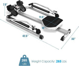 GYMAX Rowing Machine for Home, 265LBS Weight Capacity Hydraulic Rowing Machine with Adjustable Cylinder Resistance up to 110lbs & LCD Monitor, Compact Full Motion Rower for at Home Exercise (Silver)