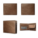 Men's Retro Horizontal Inscription Zipper Change Genuine Bag Purse
