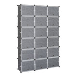 3-Row 12-Tier 36-Grid Black Shoe Rack Organizer w/ Translucent Pattern Doors