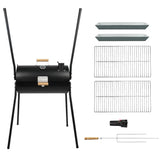 PAXLINSEN Portable Charcoal Grill with Thermometer, Double-sided Smoker Grill for Outdoor Patio Backyard Camping and Parties