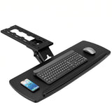 AX WABER Keyboard Tray Under Desk with Storage Drawer, Height Adjustable Keyboard Tray Slide Out 360° Swivel Tilt, Ergonomic Under Desk Mount Keyboard & Mouse Holder for Gaming Home Office, 28''x11''