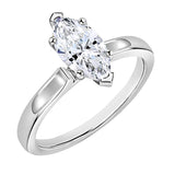 Dazzlingrock Collection 0.50 Cttw Marquise Lab Grown White Diamond V-Prong Solitaire Engagement Ring for Women in 925 Sterling Silver, Size 7