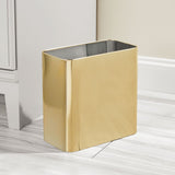 mDesign Small Metal 2.4 GallomDesign Small Metal 2.4 Gallon/9 Liter Trash Can Wastebasket Garbage Bin for Bathroomn/9 Liter Trash Can Wastebasket Garbage Bin for Bathroom, Slim Rubbish Waste Bin Trashcans - Mirri Collection - Soft Brass