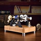 MechPuConToy Stirling Engine Kit, Alpha-Type Twin-Cylinder Twin-Piston Hot Air Stirling Engine External Combustion Engine Model, Physics Science Experiment for Youth Adult (Assembled Version)