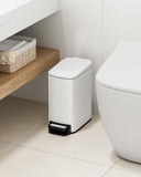 Step Pedal, 6 Liter / 1.6 Gallon Stainless Steel Trash Bin, Small Garbage Cans for Bedroom