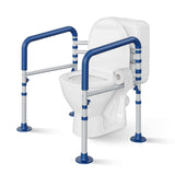 Loyoda Steel Toilet Safety Rail for Seniors with Adjustable Height and Width - 11.7lbs Heavy-Duty Foldable Toilet Handle for Toilet Support, Elderly and Accessibility Aid （Blue）