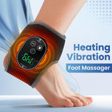 CREBELISOYA Cordless Foot Massager with Heat,3000mAh Portable Ankle Warmer Wrap,Ankle Brace 4 Heat & 3 Vibration Levels, Rechargeable Foot Relax for Men Women, Gift for Elderly