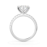 MSBLUE® 2 CT Size 6.5 Round Cut Moissanite Engagement Ring for Women