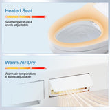 mijashy Electric Bidet Toilet Seat, Elongated, Warm Water with Air Dryer, Heated Seat and Slow Close Lid, Front and Rear Wash, LED Nightlight, Wireless Remote, White, 101